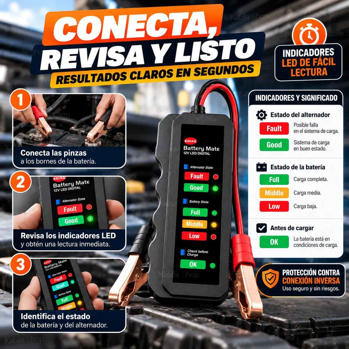 Probador Batería y Alternador