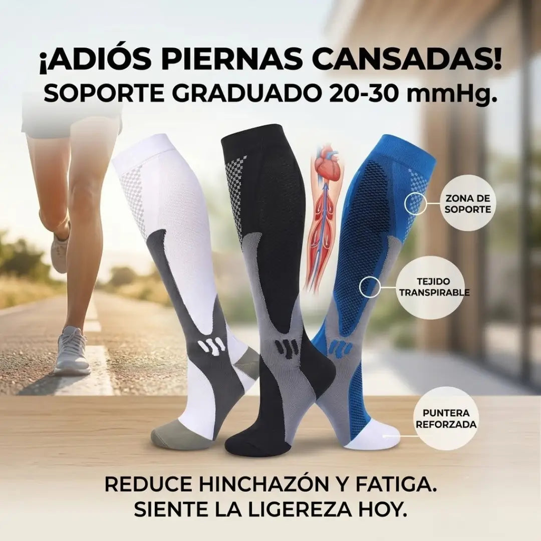 Medias de Soporte Graduado ActiveConfort – Energía, Alivio y Ligereza para tus Piernas en Cada Paso