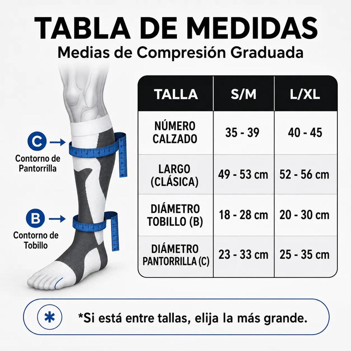 Medias de Compresión Graduada ActiveConfort 20–30 mmHg