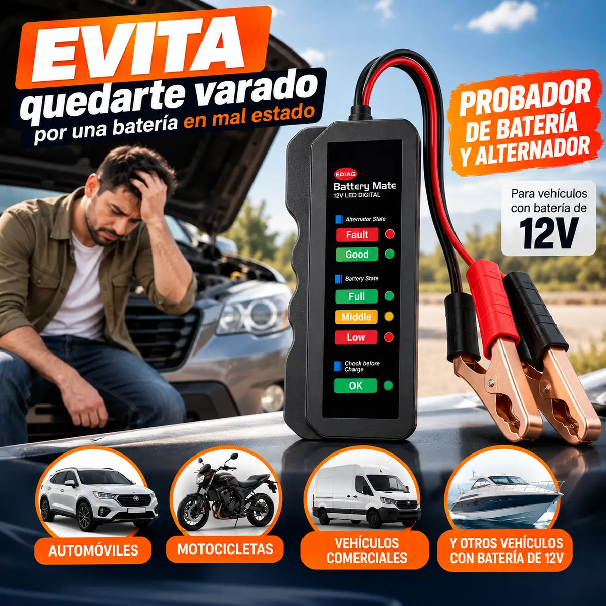 Probador Batería y Alternador