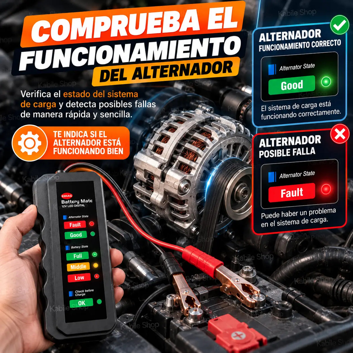 Probador Batería y Alternador